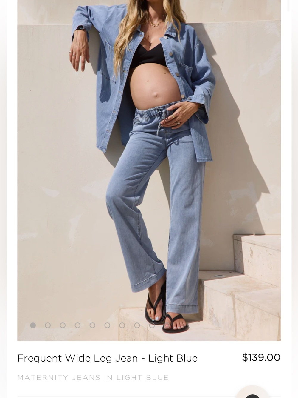 Maternity Bae the label frequent wide leg jeans size small